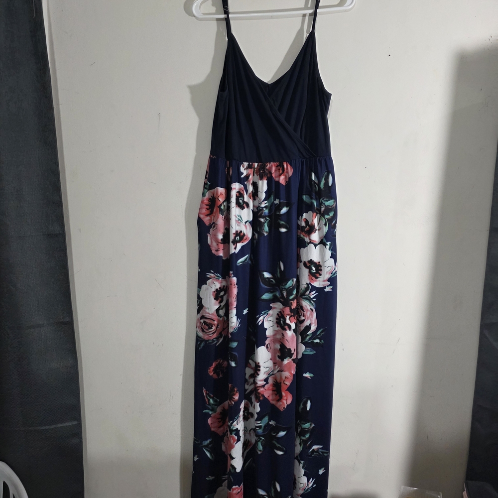 Navy Floral Maxi Dress